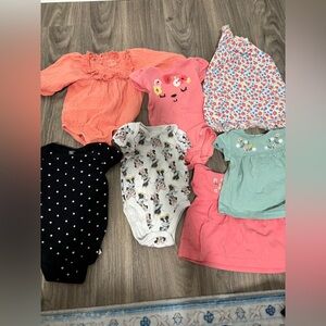 Carter's Black Onesie with Pink Dots